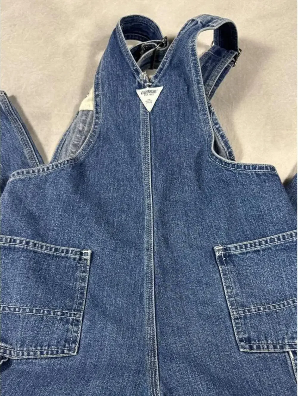 Vintage late 90s / Y2K OshKosh Denim Carpenter Overalls Youth Size 7 Wide Leg